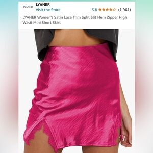 High waisted pink mini skirt